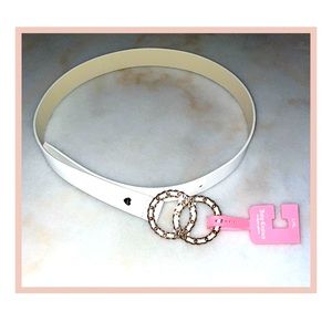 Juicy Couture. Belt. White and Gold. Size L/XL